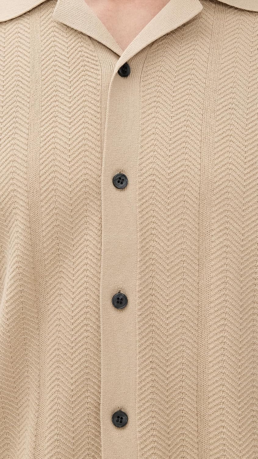 Theory Men's Camp Collar Shirt in Cotton Twist