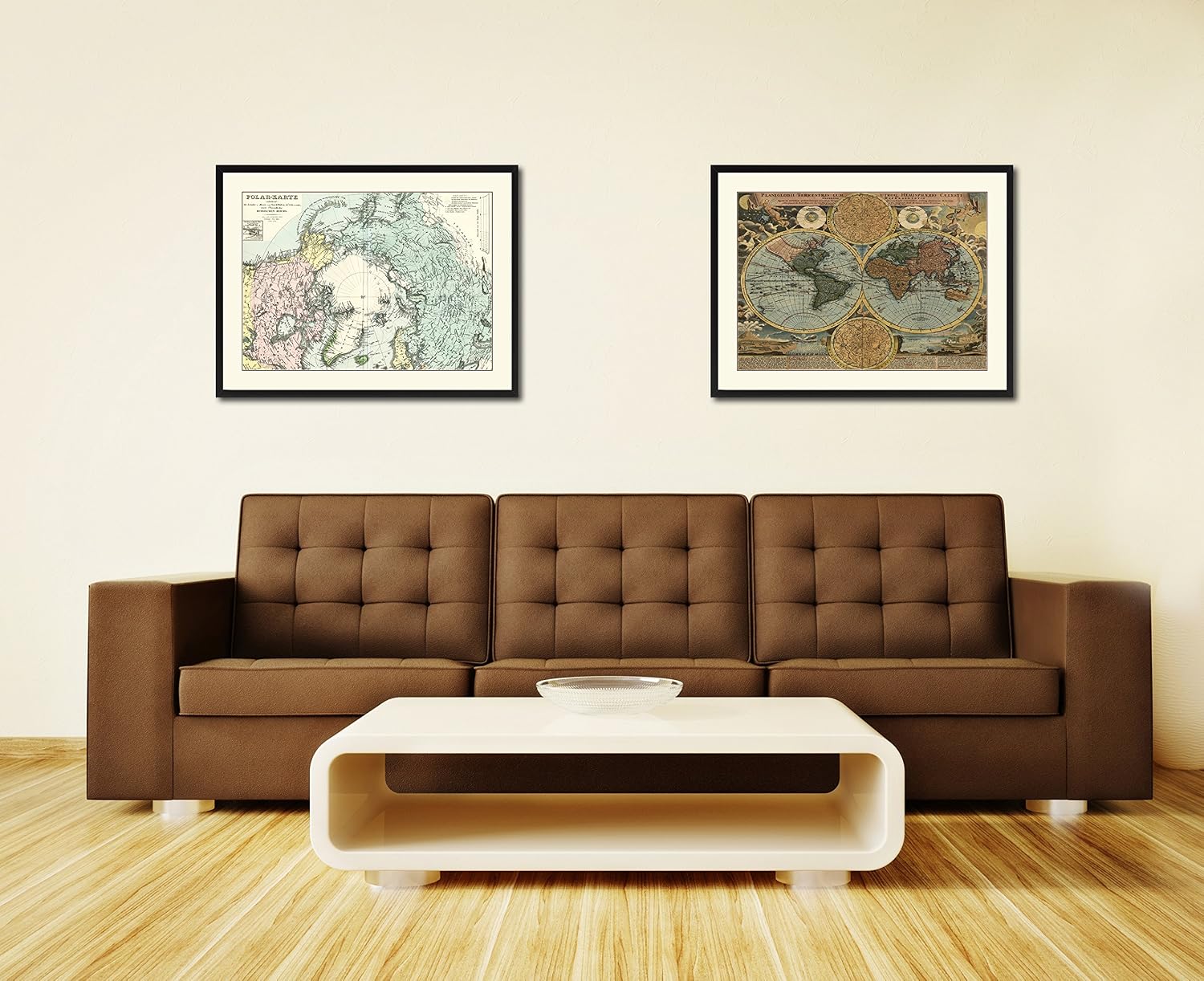 North Pole Stieler Vintage Antique Map 36043 Canvas Print Picture Frame Home Decor Wall Art Livingroom Housewarming Gift Ideas 28'x37'