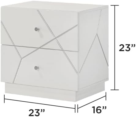 Manhattan Queen 5-Piece Bedroom Set: Modern Design with Lacquer Finish, Geometric Accents, and LED Lighting