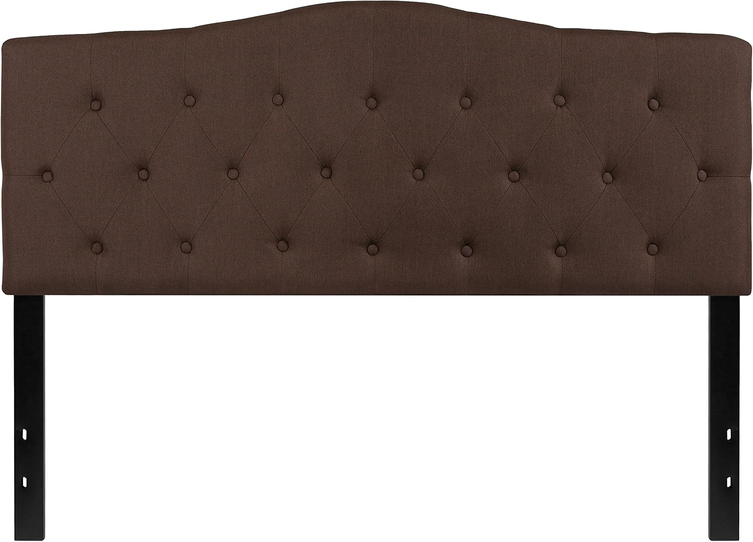 Flash Furniture Cambridge Tufted Upholstered Queen Size Headboard in Dark Brown Fabric