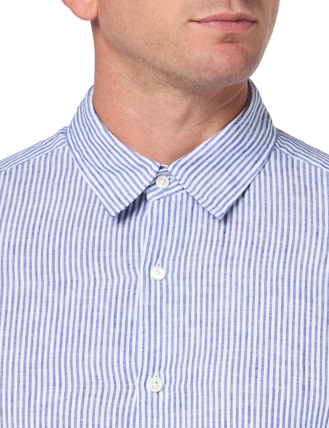 Theory Men's Theory Men's Irving Short Sleeve Button Down Woven in Relaxed Linen Stripe