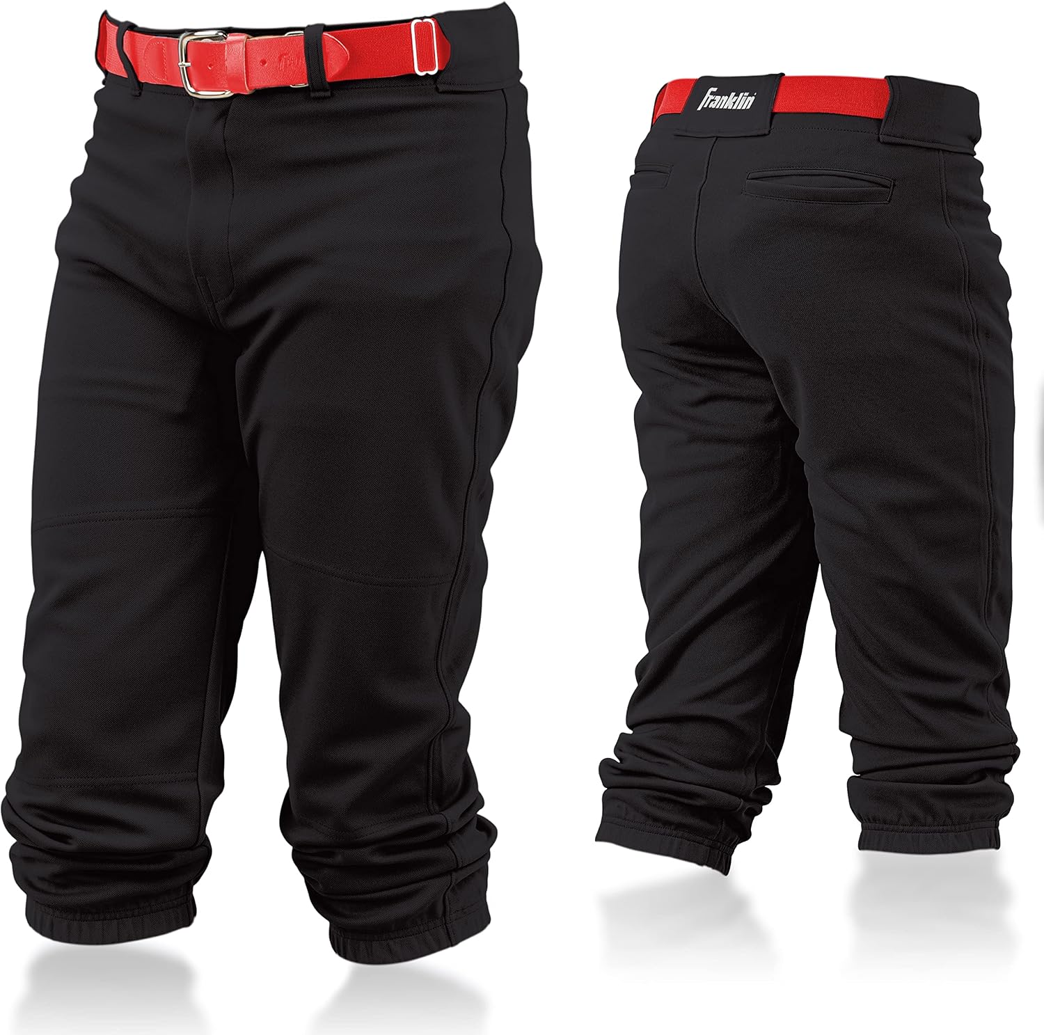 Franklin Sports Youth Baseball + Softball Pants - Knee High Pants for Boys + Girls Knicker Style with Belt Loop