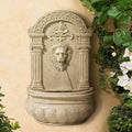 Royal Lion Face 31' High Large Italian Indoor Outdoor Decor Sand Stone Wall Fountain Basin Statue Water Feature for Outside Garden Patio Yard Backyard Porch Deck Relaxation - John Timberland