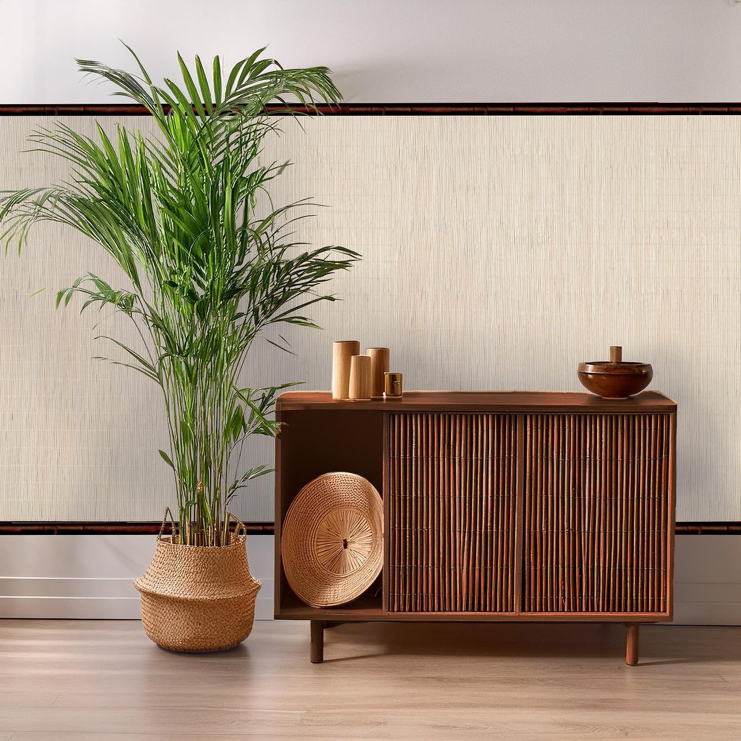 Forever Bamboo Natural Tatami Bamboo Wall Paneling Home Decor for Living Room Decorative Ceiling Treatment 4 ft H x 50 ft L