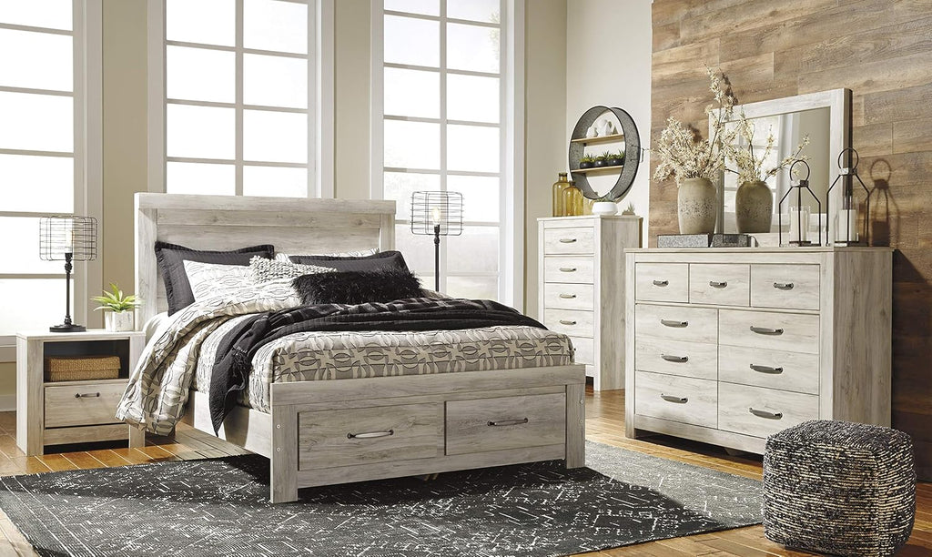 Signature Design by Ashley Bellaby Farmhouse 7 Drawer Dresser, Whitewash