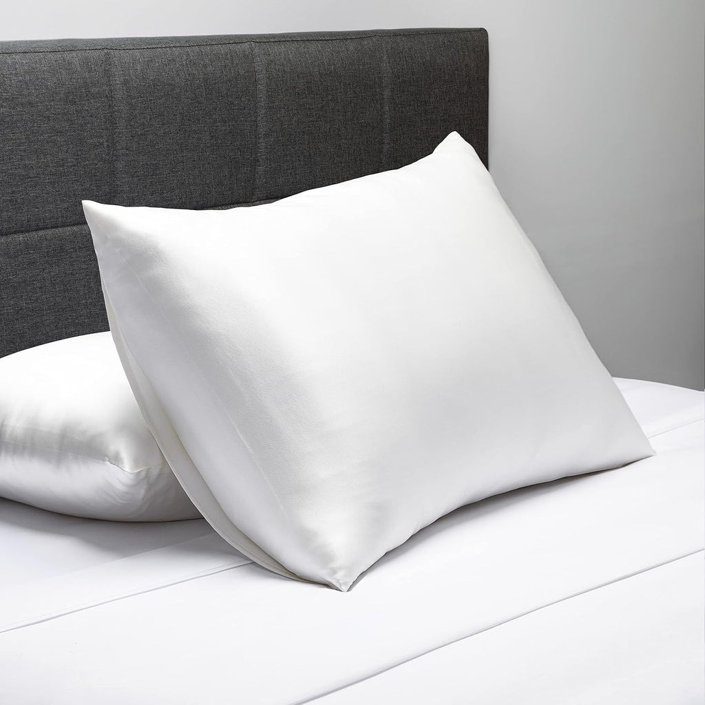 Fishers Finery 25mm 100% Pure Mulberry Silk Pillowcase Set (White King 2 Pack)
