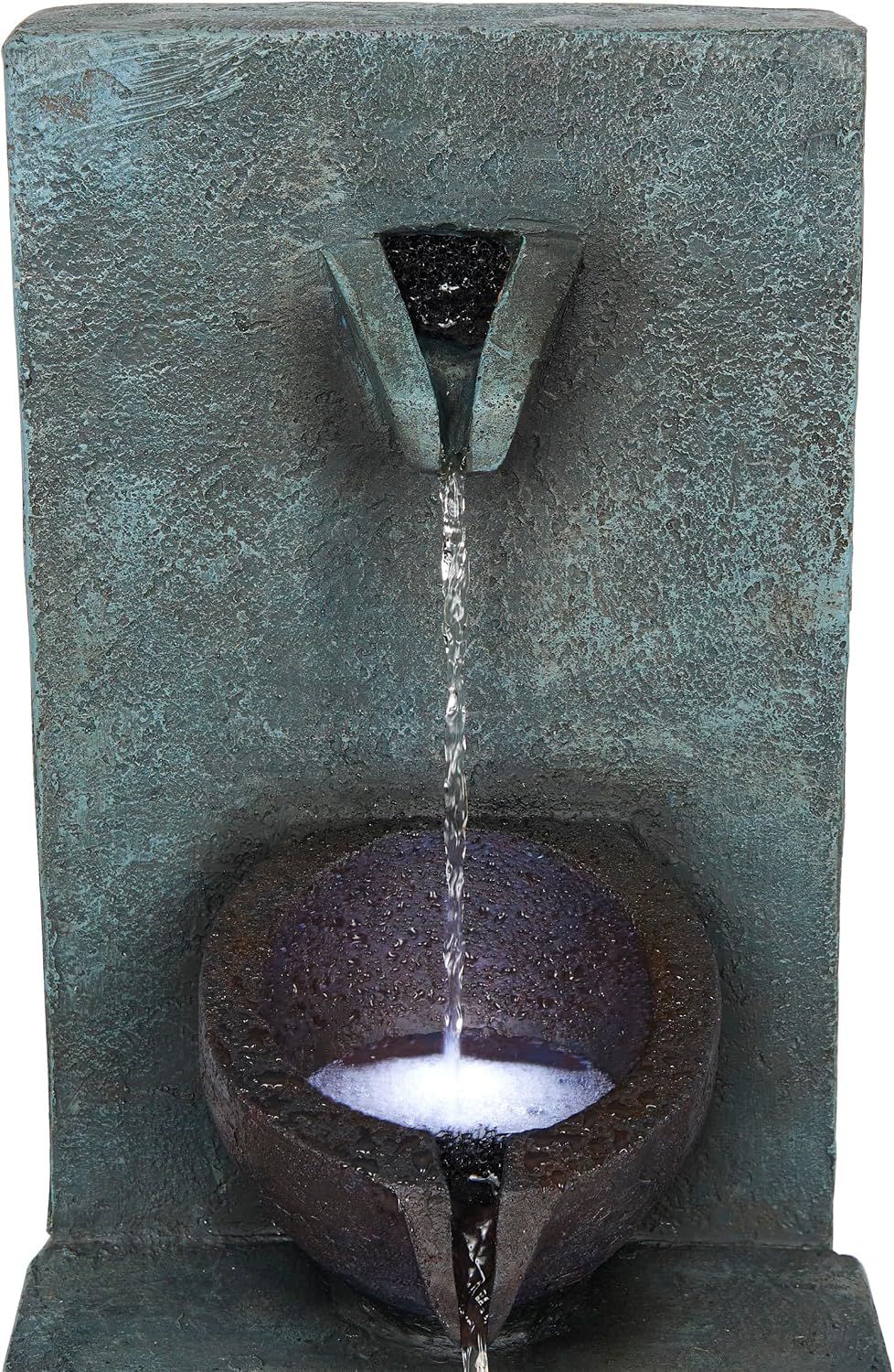 Alpine Corporation TZL388 32' 3 Tier Jar Fountain with LED Lights, Elegant Outdoor Water Feature for Garden, Patio, Backyard, Home Décor, Ceramic Water Fountain & Landscape Decorations, Gray