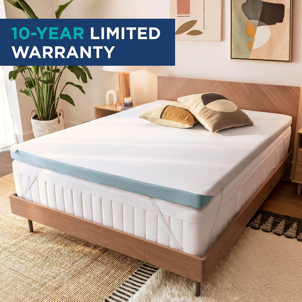 Tempur-Pedic TEMPUR-Adapt + Cooling 3-Inch Queen Mattress Topper Medium Luxury Premium Foam, Washable Cover, Medium Cooling Topper,White