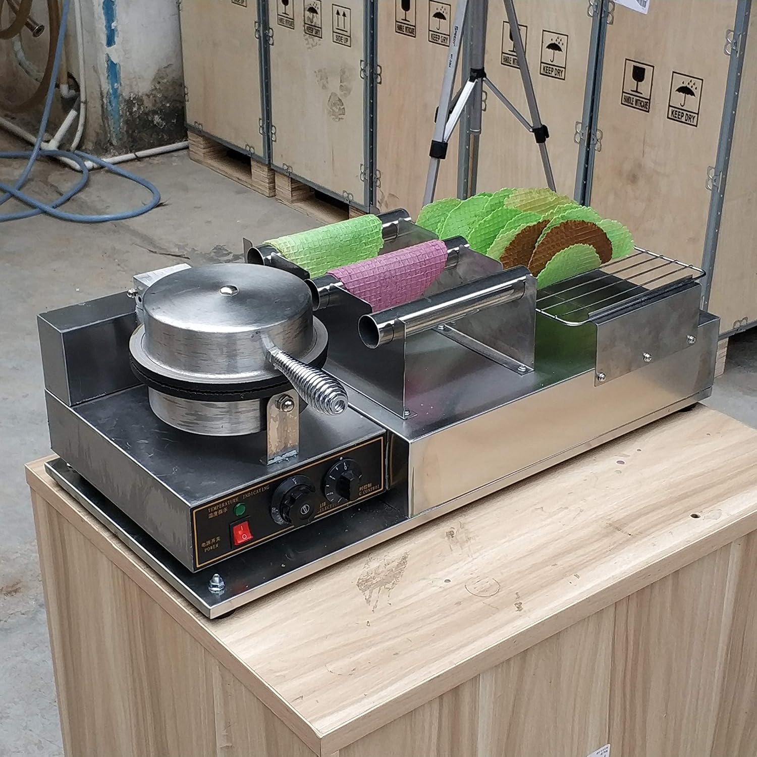 Kolice Commercial Taco Rolling Machine/taco maker/taco machine/no-stick waffle machine/Cucina Pro Tortilla Maker/Flour Corn Taco machine/tortilla maker machine with taco holder