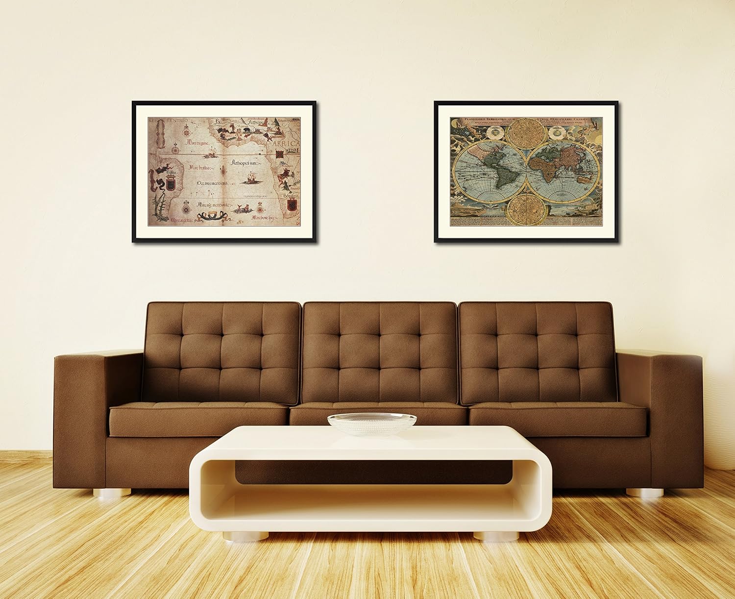 Portolan Chart Vintage Antique Map 36096 Canvas Print Picture Frame Home Decor Wall Art Livingroom Housewarming Gift Ideas 28'x37'