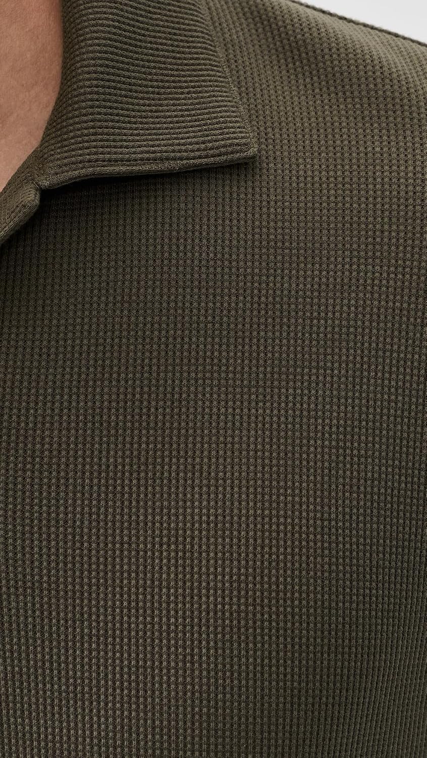 Theory Men's Short Sleeve Polo in Soft Waffle