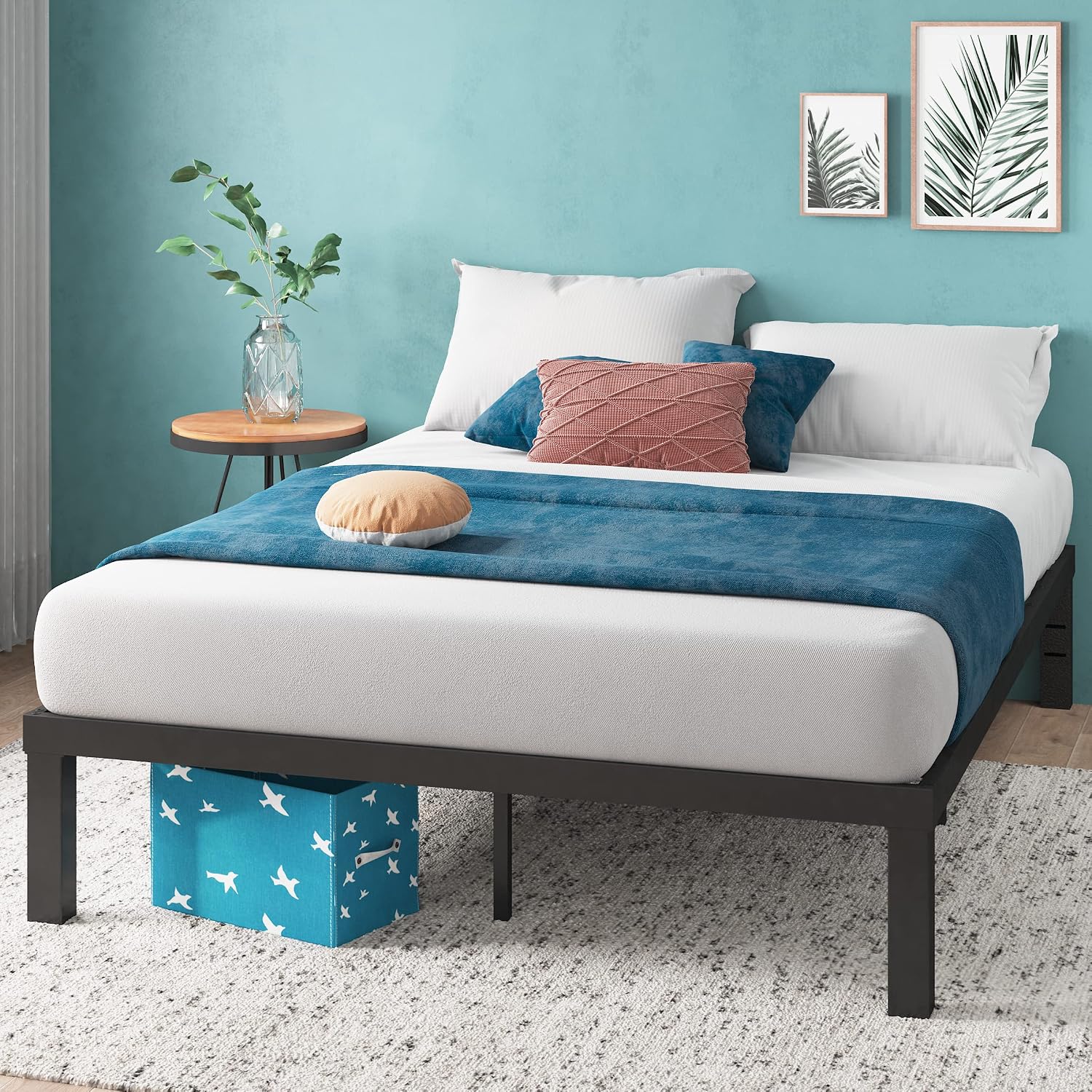 Zinus Luis 14 Inch QuickLock Metal Platform Bed Frame, Mattress Foundation with Steel Slat Support, No Box Spring Needed, Easy Assembly, King