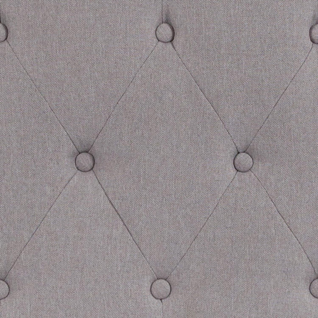 EMMA + OLIVER Arched Button Tufted Queen Size Headboard in Light Gray Fabric