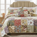 Greenland Home Blooming Prairie 100% Cotton Authentic Patchwork Reversible Quilt Set, 4-Piece Full/Queen