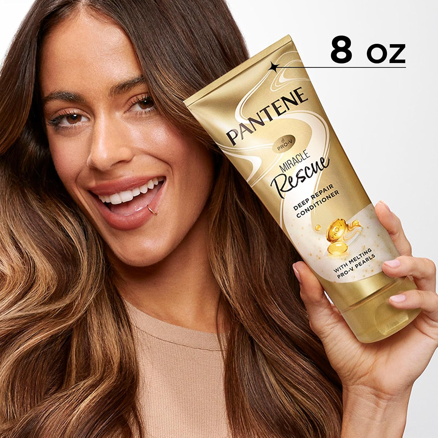 Pantene Miracle Rescue Deep Conditioner with Melting Pro-V Pearls - For Dry,Damaged,or Color-Treated Hair - Intense Moisture & Repair - 8.0 Oz,(Pack of 12)