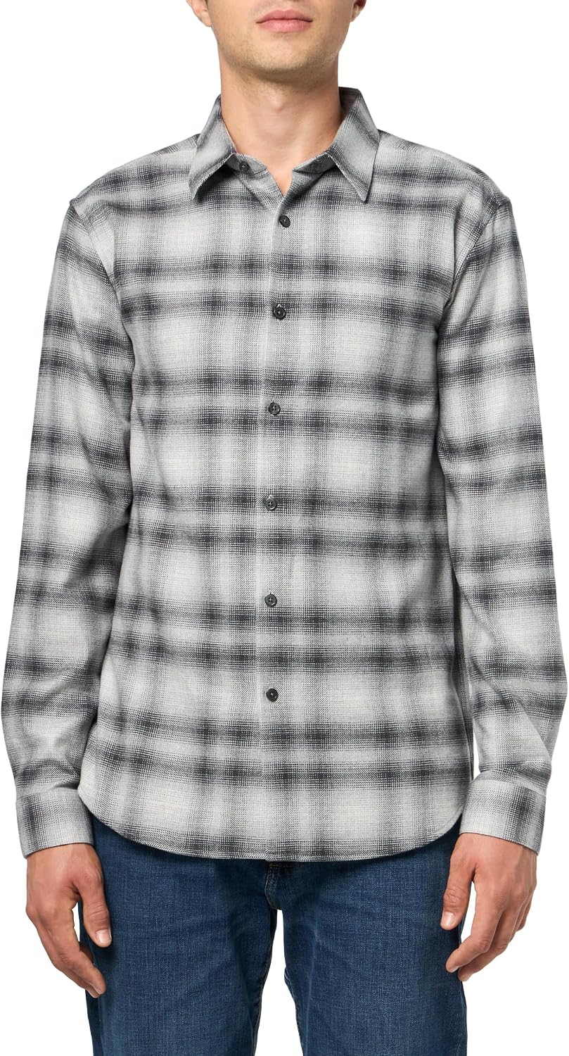 Theory Men's Theory Men's Irving Long Sleeve Button Down Woven in Cotton Soft Plaid
