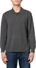 Theory Men's Hilles Long Sleeve Polo in Cashmere