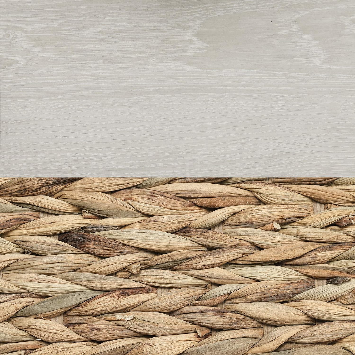South Shore Avilla Full Storage Bed with Baskets, Double, Winter Oak and Rattan