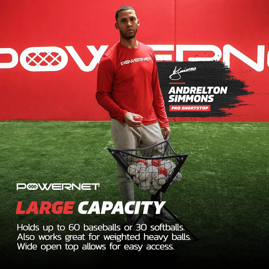 PowerNet Baseball Softball Practice Net 7x7 with Baseball Accessories for Practice Pitching, Batting & Fielding, Ball Caddy, Weighted Baseballs, Tee