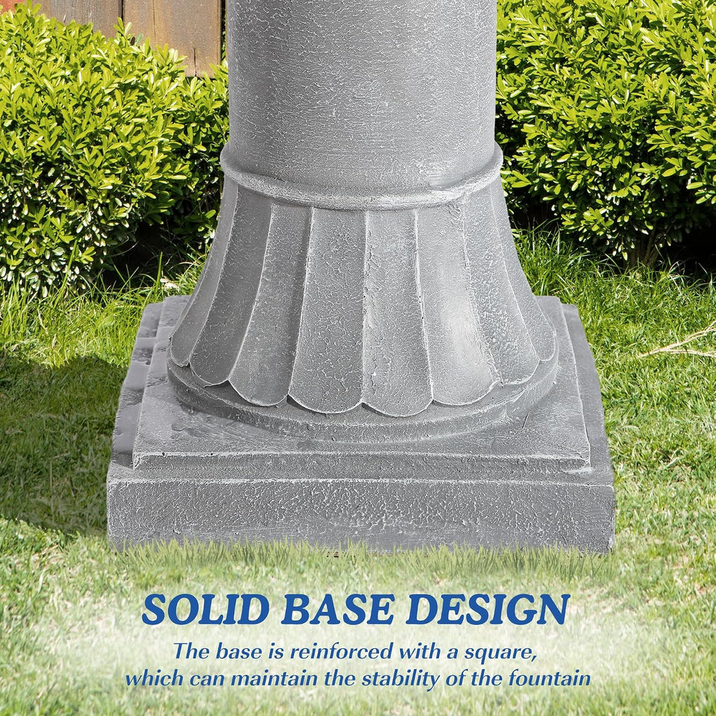 Italian Outdoor Water Fountains Garden Decor - 48.4''H Fountains and Waterfalls Outside, Large Cascading Indoor Floor-Standing Resin Bubbler Fountain Features W/Pump for Patio and Yard