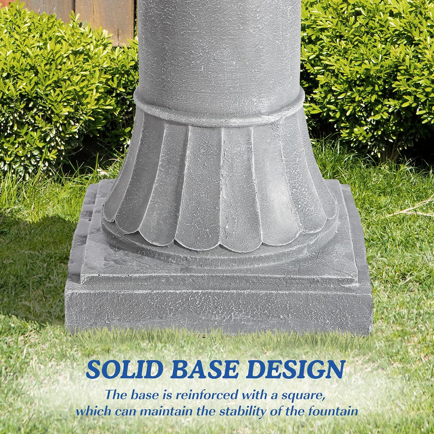 Italian Outdoor Water Fountains Garden Decor - 48.4''H Fountains and Waterfalls Outside, Large Cascading Indoor Floor-Standing Resin Bubbler Fountain Features W/Pump for Patio and Yard