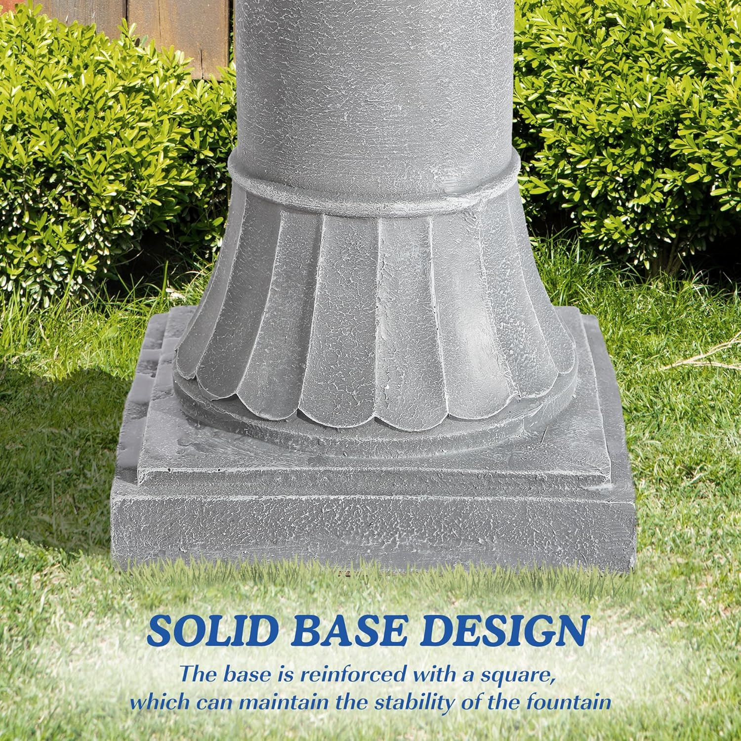 Italian Outdoor Water Fountains Garden Decor - 48.4''H Fountains and Waterfalls Outside, Large Cascading Indoor Floor-Standing Resin Bubbler Fountain Features W/Pump for Patio, Yard (Gray)
