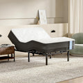 FLEXISPOT S2E-PRO Adjustable Bed Frame Base Queen with 12-Inch Cooling Gel Memory Foam Mattress, Head and Foot Incline, Zero Gravity, One-Touch Flat, 2 Memory Settings, Wireless Remote, Flashlight