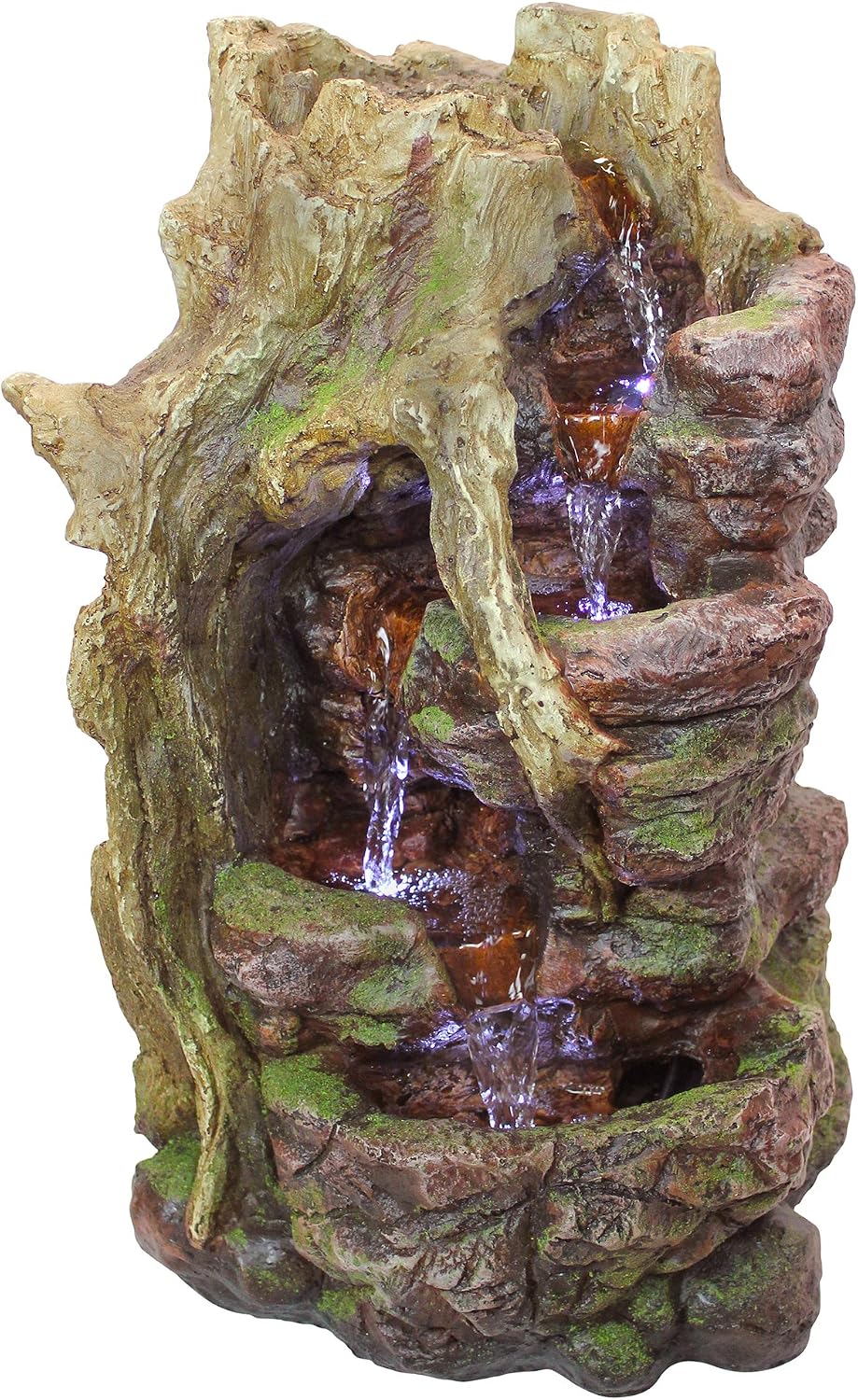Design Toscano QN164017 Water Fountain with LED Light - Willow Bend Garden Decor Fountain - Outdoor Water Feature, Multicolored, 10½'W x 10'D x 18'H
