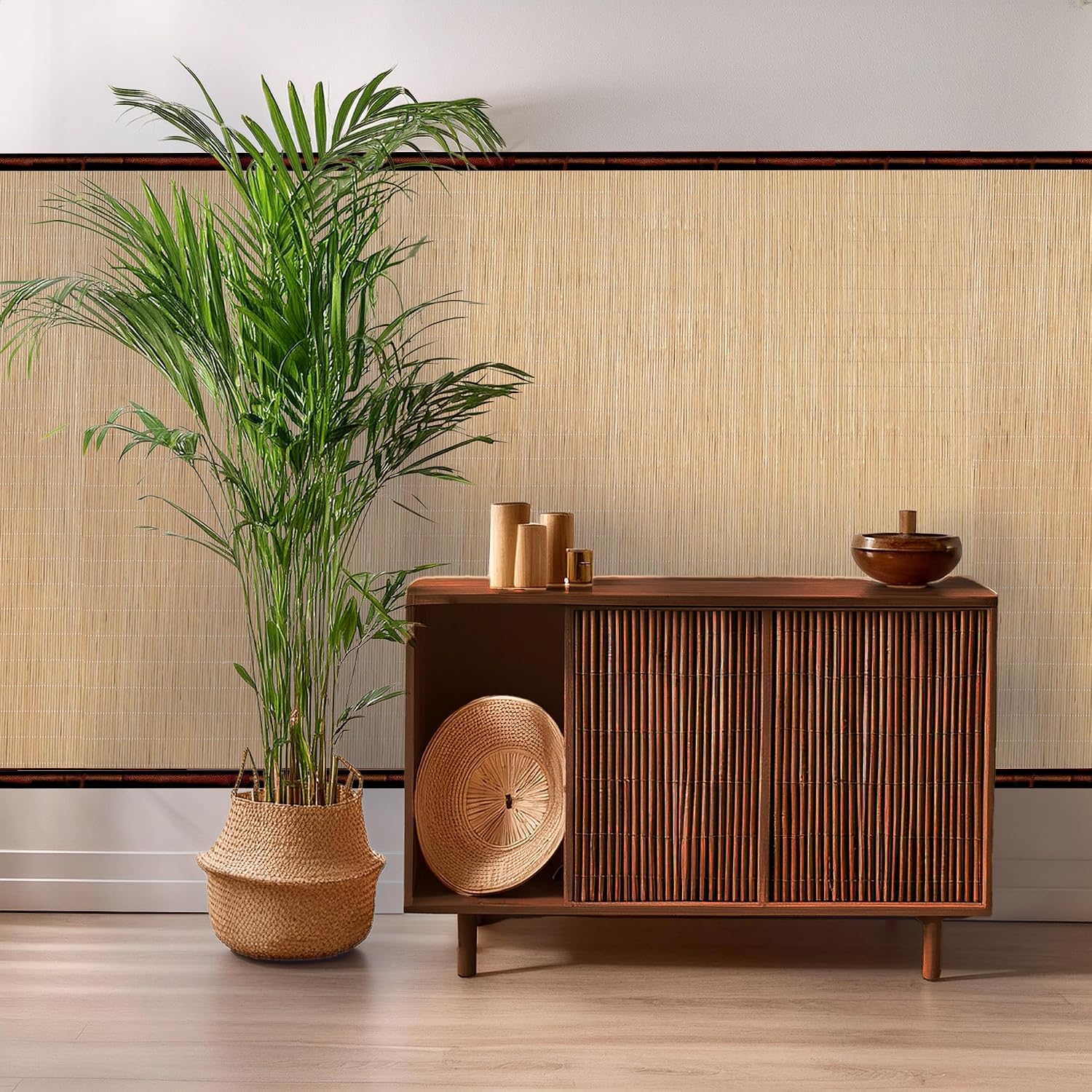 Forever Bamboo Carbonized Tatami Bamboo Wall Paneling Home Decor for Living Room Decorative Ceiling Treatment 4 ft H x 50 ft L