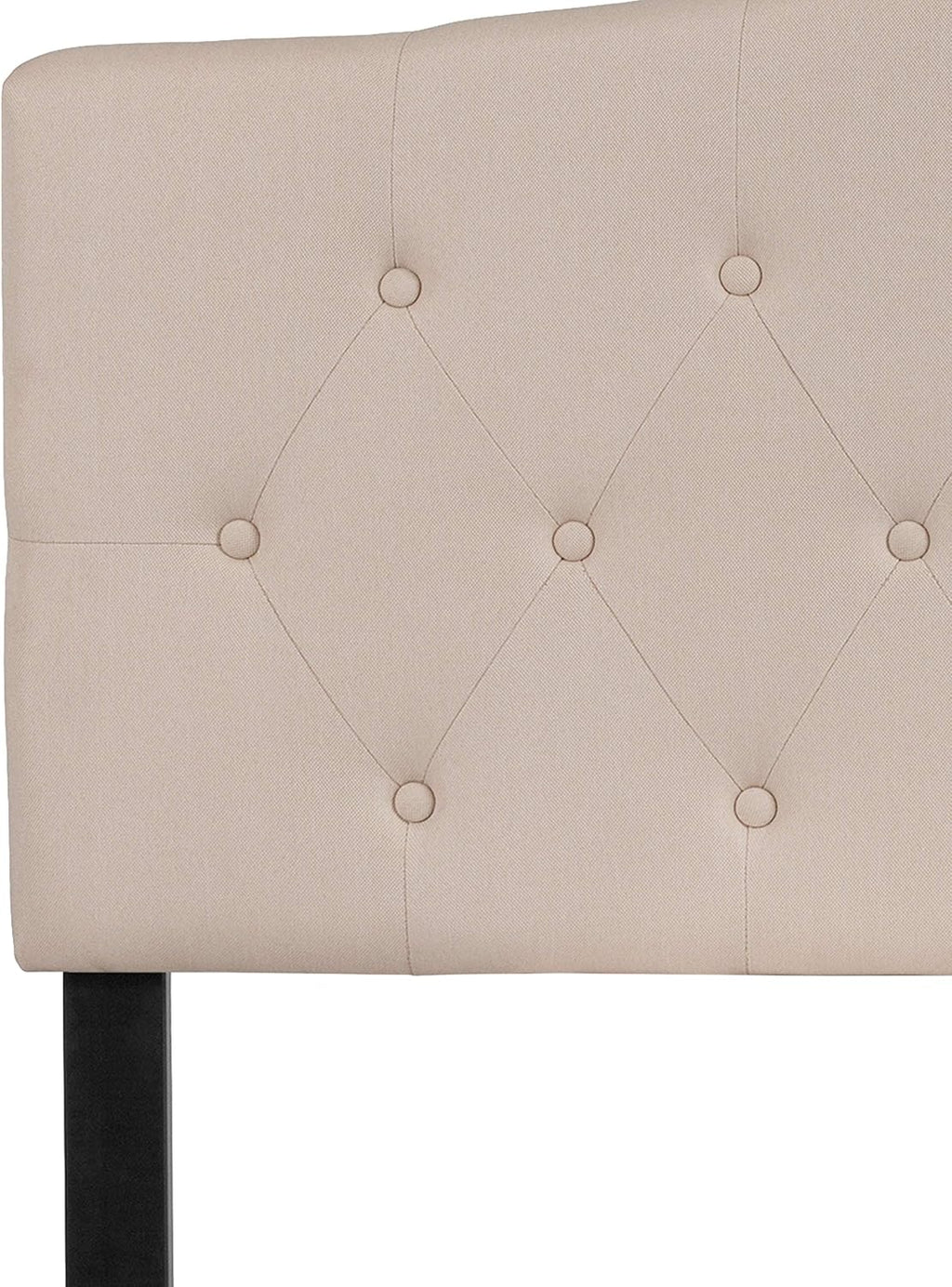 Flash Furniture Cambridge Button Tufted and Diamond Stitched Upholstered Full Size Headboard in Beige Fabric