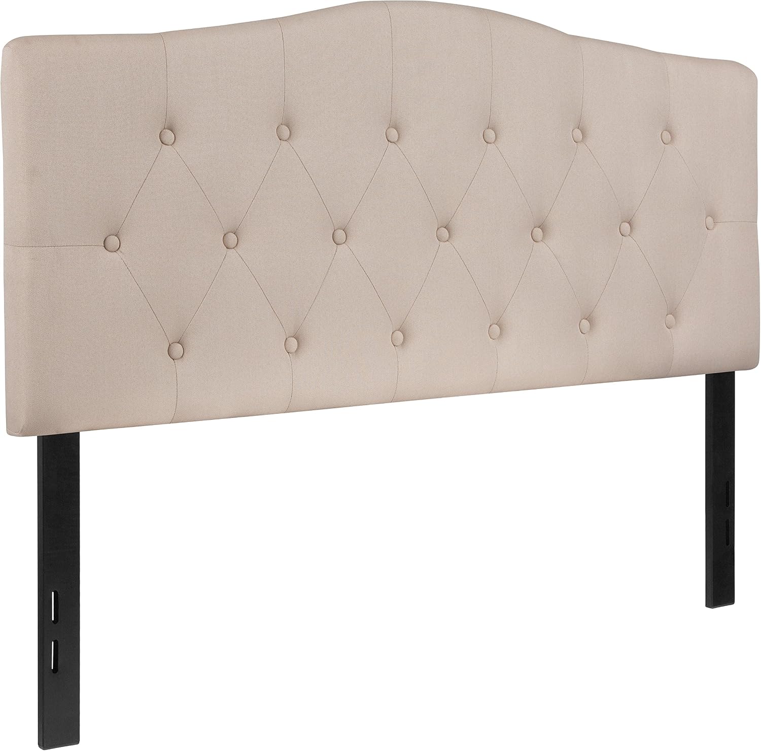 Flash Furniture Cambridge Button Tufted and Diamond Stitched Upholstered Full Size Headboard in Beige Fabric