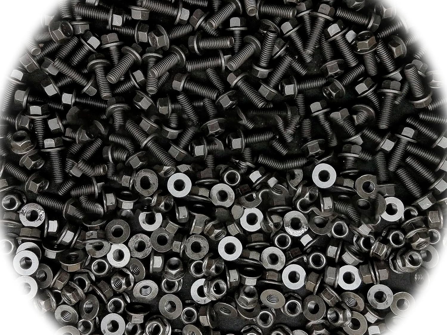 (Qty 50pcs) 7/16-14x1-1/4 Grade 8 Hex Head Flange Bolts Frame Screws (Qty 50pcs) 7/16 Lock Nut Multi-Purpose Comprehensive Hardware Fastener Assortment Kit Cit01721Riv