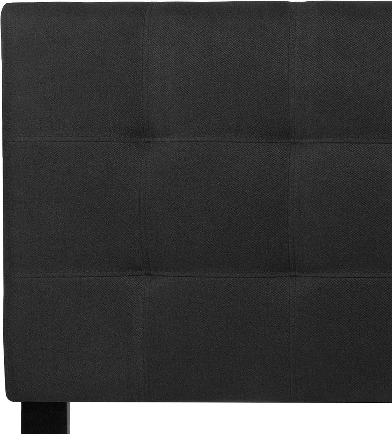Flash Furniture Bedford Tufted Upholstered Headboard for Queen Size Bed, Contemporary Fabric Tufted Headboard with Adjustable Height, Black