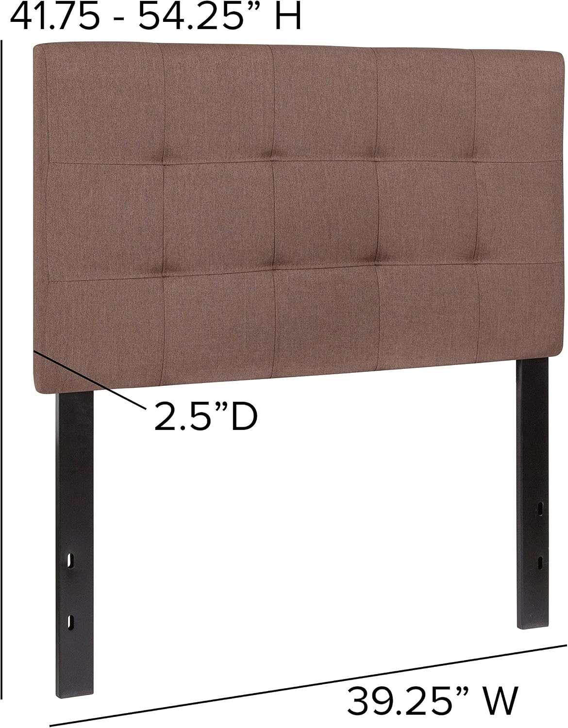 Flash Furniture Bedford Tufted Upholstered Twin Size Headboard in Camel Fabric