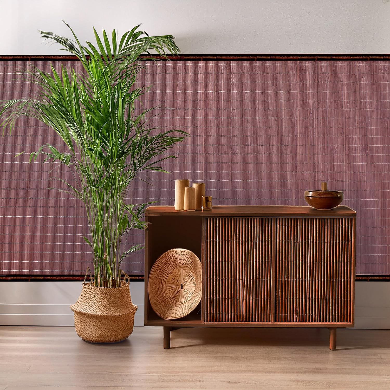 Forever Bamboo Chocolate Tatami Bamboo Wall Paneling Home Decor for Living Room Decorative Ceiling Treatment 4 ft H x 50 ft L