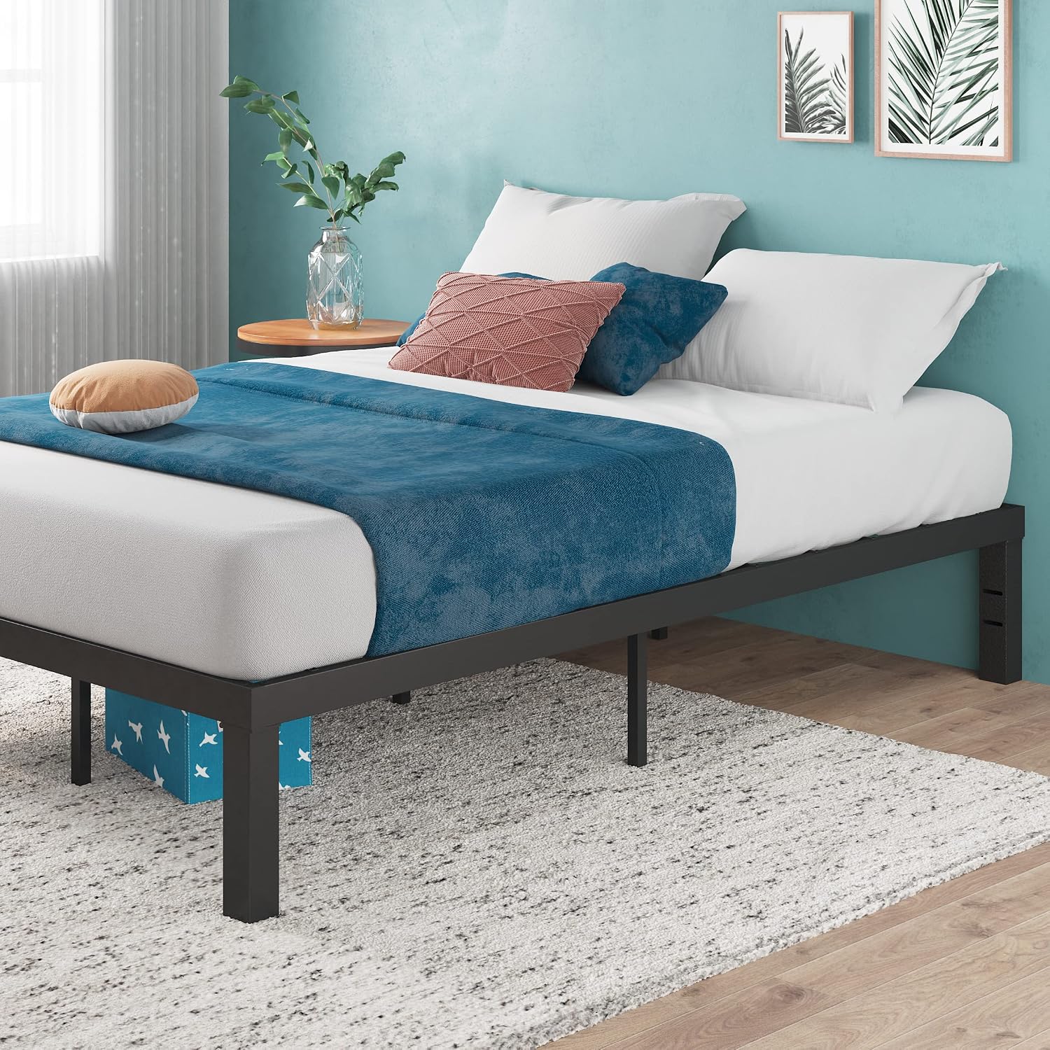 Zinus Luis 14 Inch QuickLock Metal Platform Bed Frame, Mattress Foundation with Steel Slat Support, No Box Spring Needed, Easy Assembly, King