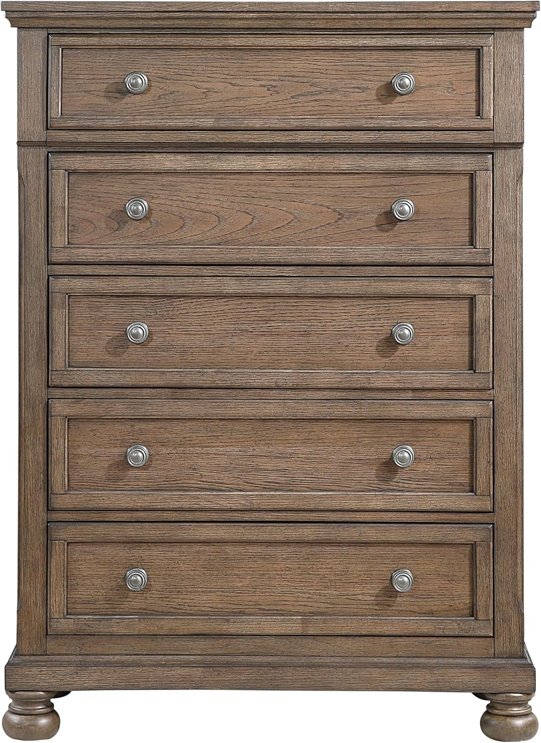 Traditional 6pc Bedroom Set Queen Size Platform Storage Bed Sleigh Headboard Classic Antique Brown Finish Furniture