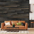 TIMBERCHiC Barnwood Textured Wall Planks - Made in USA, Peel-and-Stick Panels for Interior Decor, DIY Accent Wall Panels, Blackened (4' x 10 Sq Ft)