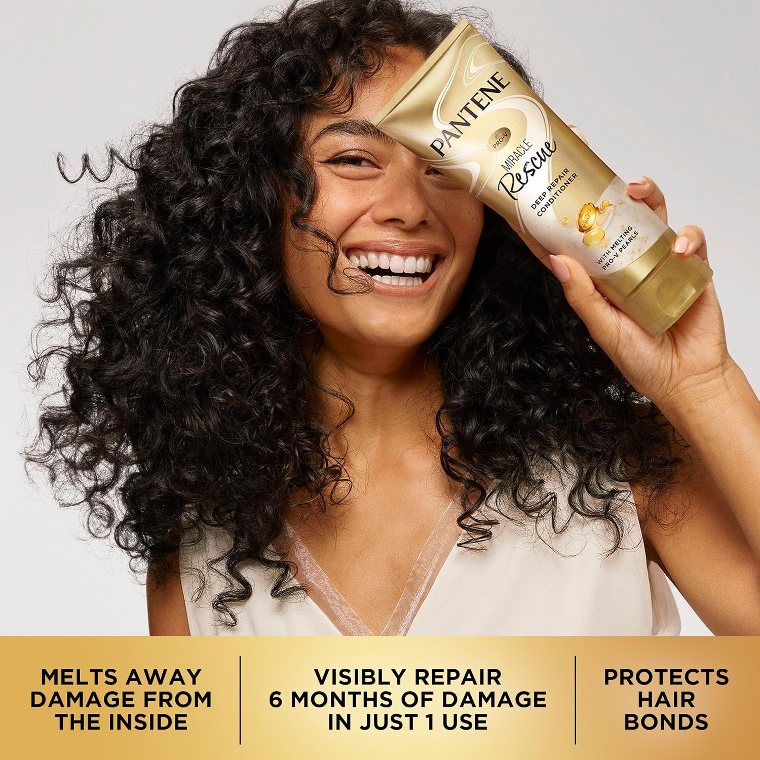 Pantene Miracle Rescue Deep Conditioner with Melting Pro-V Pearls - For Dry,Damaged,or Color-Treated Hair - Intense Moisture & Repair - 8.0 Oz,(Pack of 12)