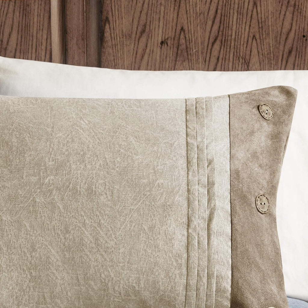 Madison Park Boone Cozy Comforter Set, Faux Suede, Deluxe Hotel Styling All Season Down Alternative Bedding Matching Shams, Decorative Pillow, California King (104 in x 92in), Rustic Tan 7 Piece