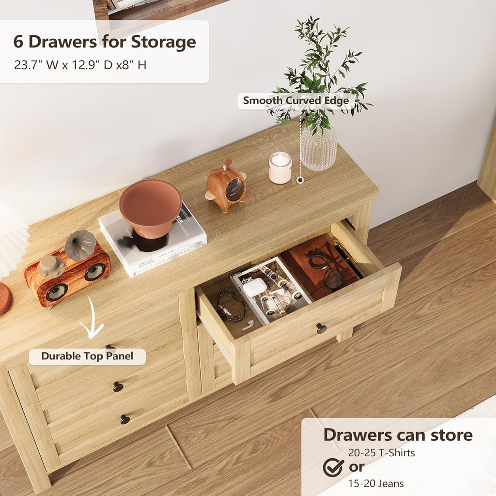 LUMISOL 3 Pieces Bedroom Sets,Farmhouse Platform Bed with Storage Nightstand and Dresser, Queen Size Bed Frame with Storage Headboard and Charging Station, Natural