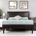 ZINUS Gerard Faux Leather Upholstered Platform Bed Frame, Mattress Foundation, Wood Slat Support, No Box Spring Needed, Easy Assembly, Queen