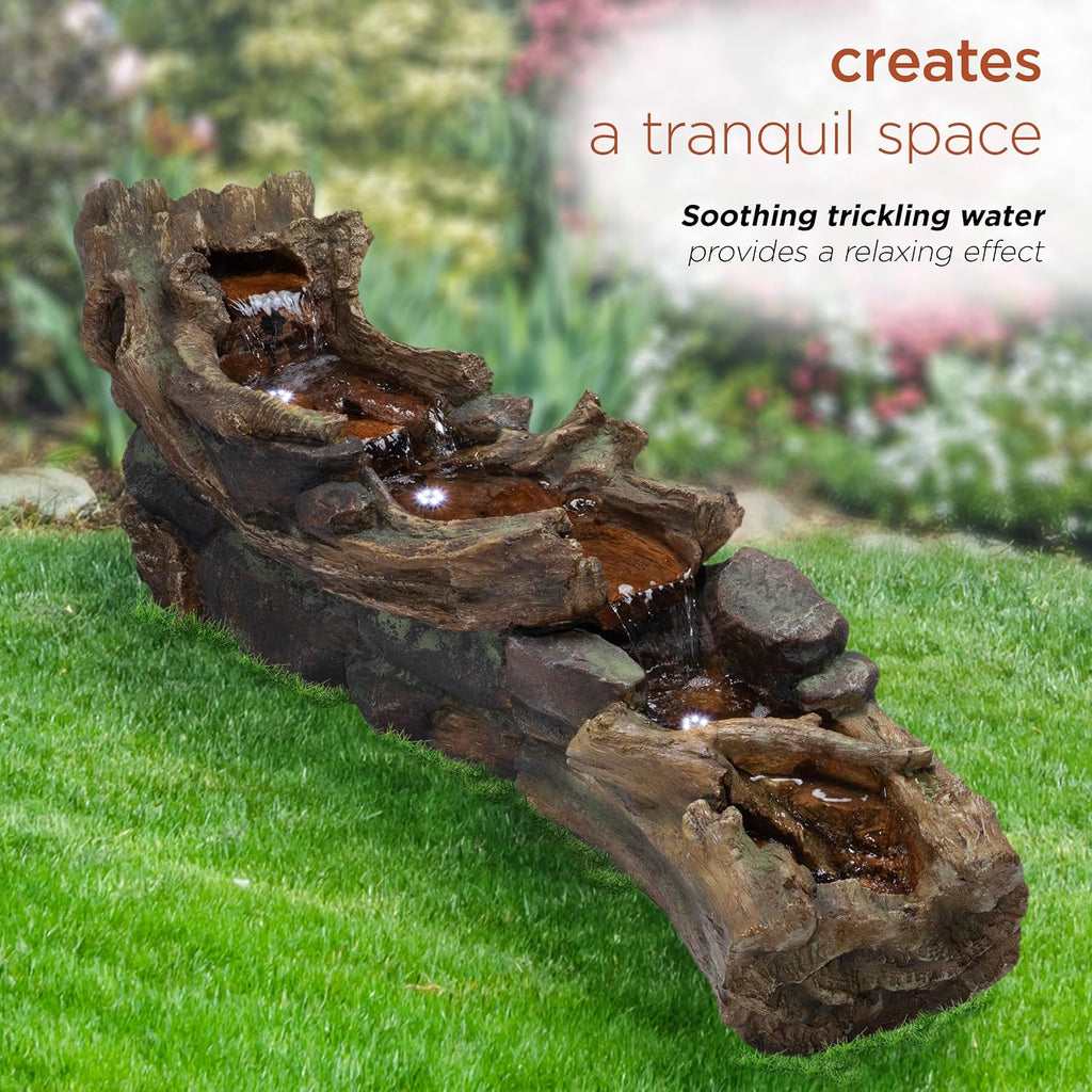 Alpine Corporation 59' Long Indoor/Outdoor River Rapids Fountain with LED Lights