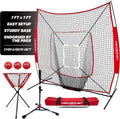 PowerNet Baseball Softball Practice Net 7x7 with Baseball Accessories for Practice Pitching, Batting & Fielding, Ball Caddy, Weighted Baseballs, Tee