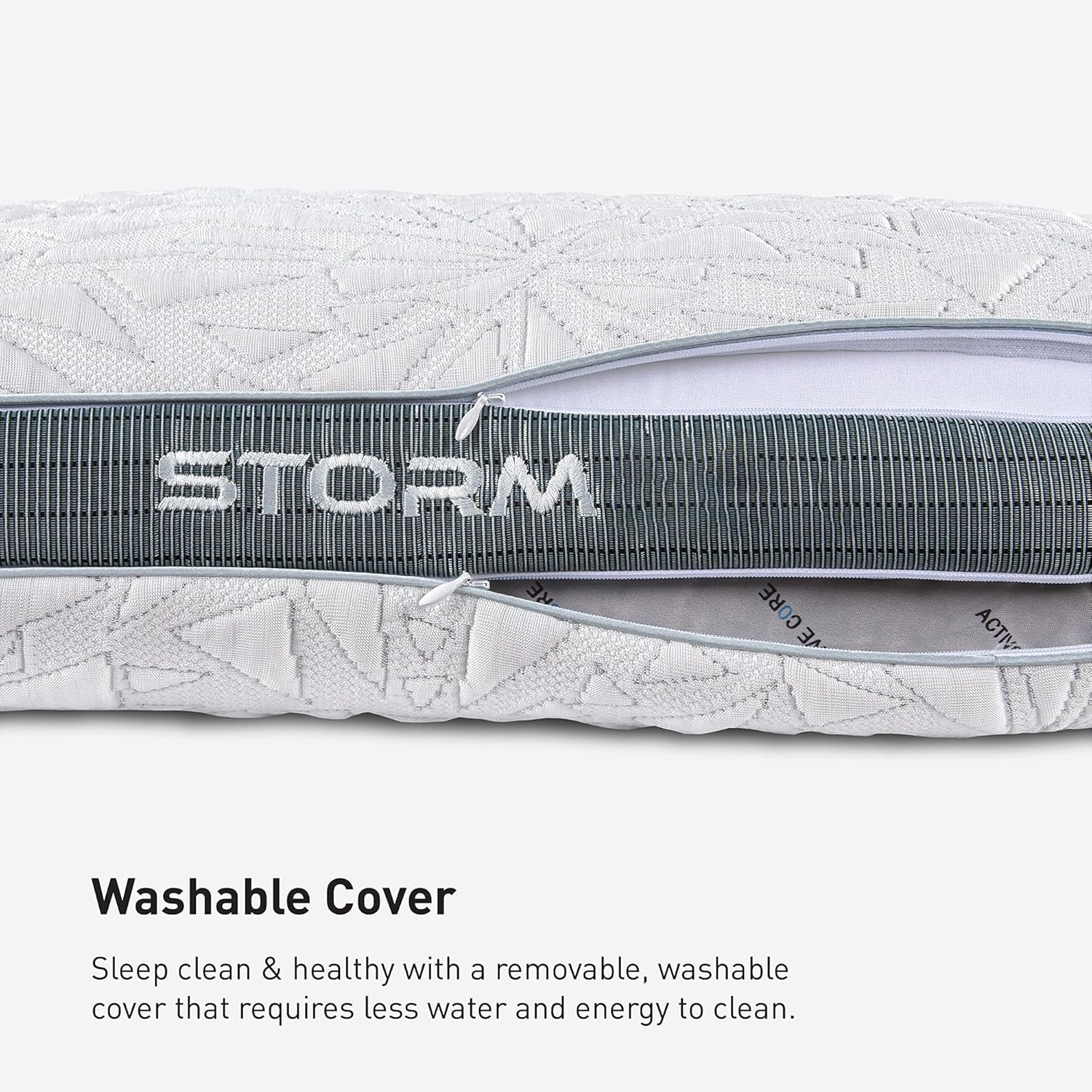 Bedgear Storm Performance Pillow – 2.0 - Cooling Bed Pillow for Hot Sleepers - Medium Firmness Pillow for All Sleep Positions, Washable & Removable Cover - 20' W x 26' L x 5.75' H