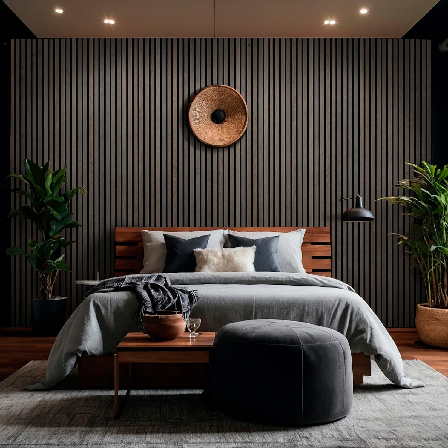 MSI Acoustic Wood Slat Wall Panels for Interior Decor, 3D Fluted Sound Absorbing Wood Paneling for Accent Wall Ceiling Kitchen Living Room Bedroom, Eco-Friendly MDF - 9.5 in. x 94.5 in. - Umber