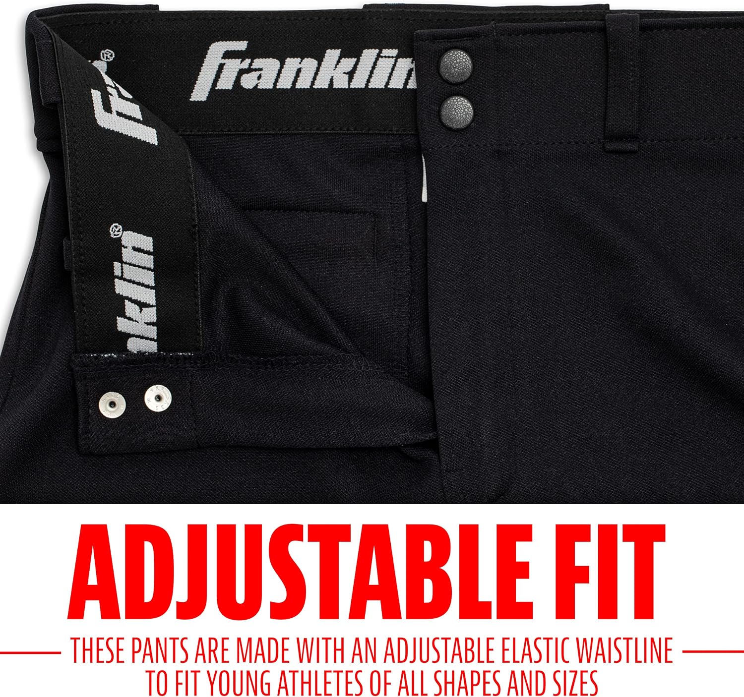 Franklin Sports Youth Baseball + Softball Pants - Knee High Pants for Boys + Girls Knicker Style with Belt Loop