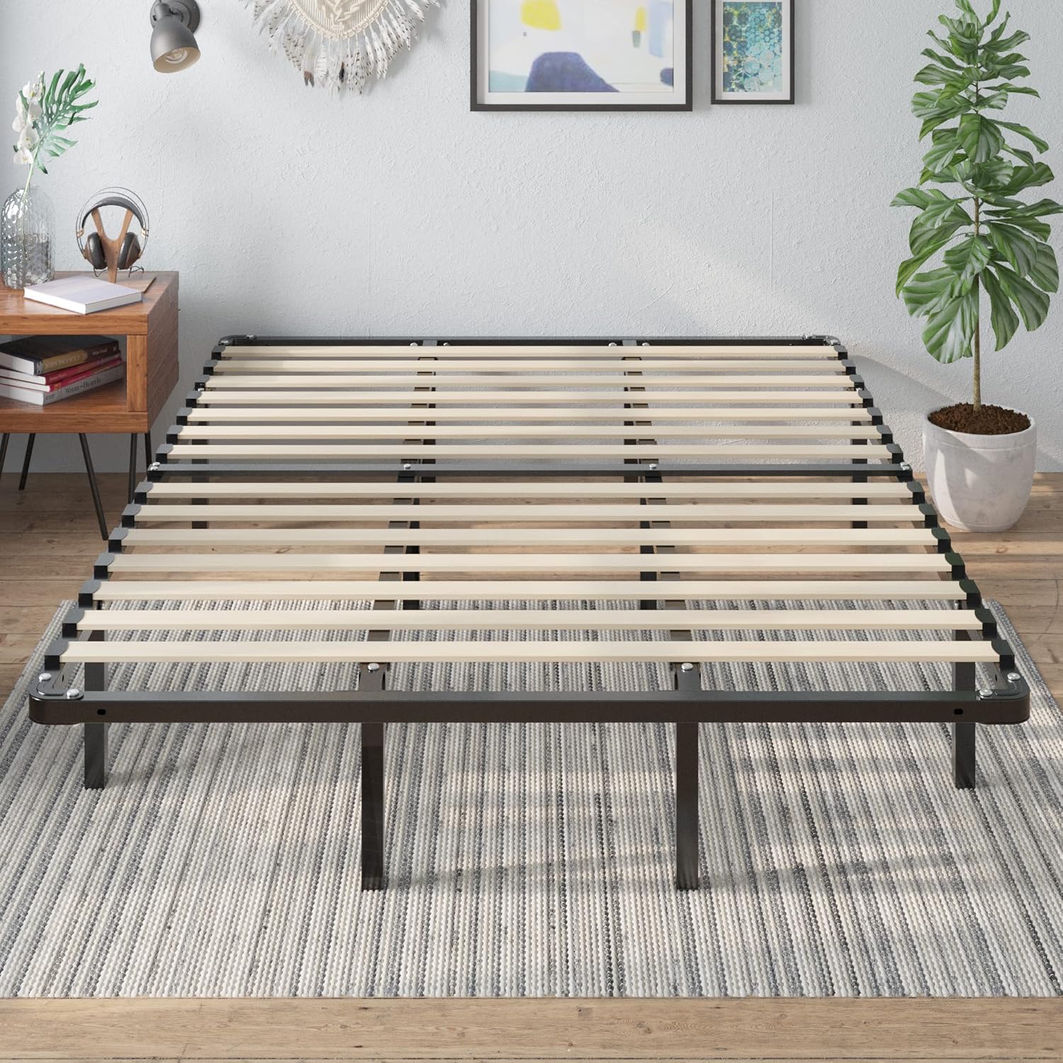 Sleep Master MyEuro Smartbase/Wooden Slats Mattress Foundation, Queen