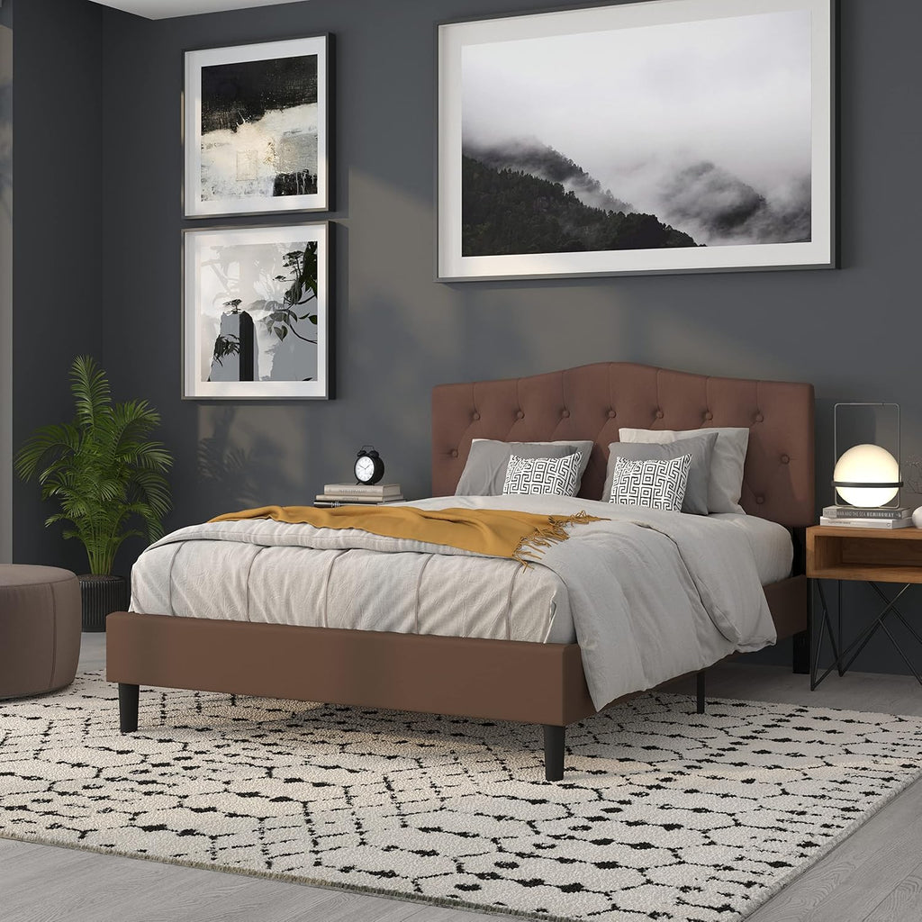 Flash Furniture Cambridge Tufted Upholstered Queen Size Headboard in Camel Fabric