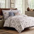Levtex Home Mockingbird Reversible Full/Queen Comforter Set (90x94in) with 2 Pillowcases (26x20in) - Floral Birds - Charcoal - Cotton Queen Size Comforter Set - Lofty, Soft, Pre-Washed